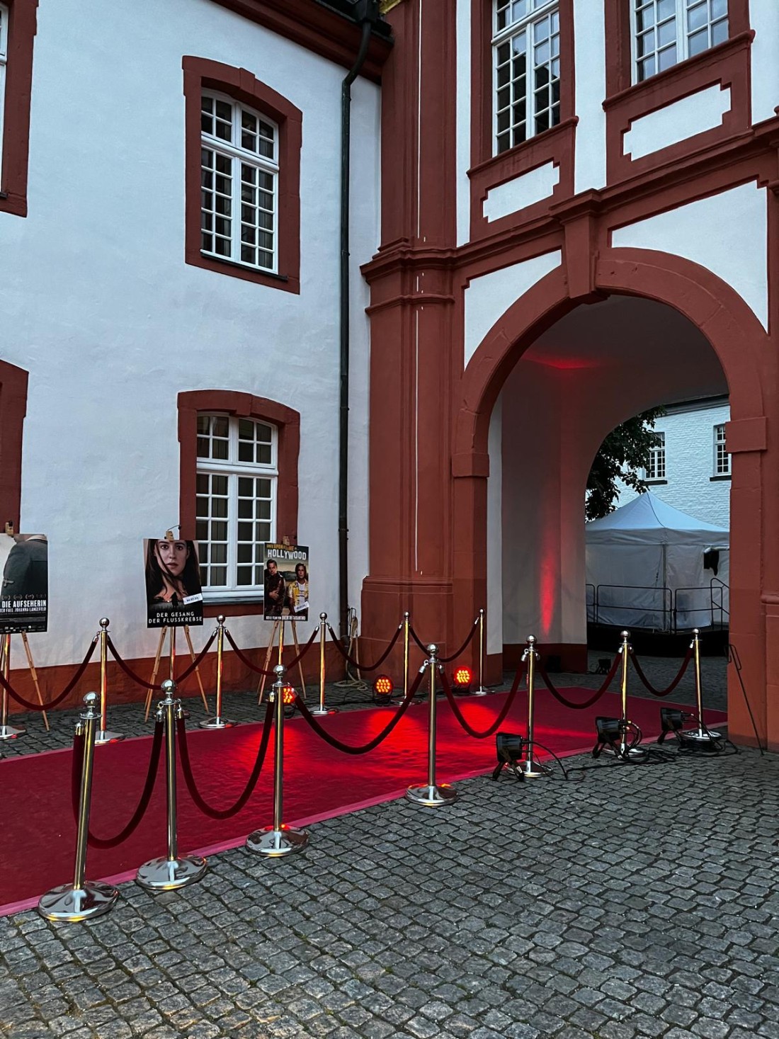 Foto eines roten Teppichs zum Wirtschaftshof